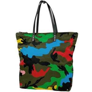 Valentino Garavani Rockstud Camouflage Tote Bag in Green and Multicolor Nylon...
